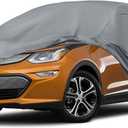 Waterproof Car Cover Compatible with 2017-2025 Chevy Bolt EV EUV, 10 Layers All Weather Car Covers with Inner Cotton and Windproof Bands, Zipper Door for Snow Rain Dust Protection