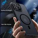 Magnetic for iPhone 16 Pro Max Case,Upgraded [Full Camera Protection][Compatible with Magsafe][Military Grade Protection]Shockproof Slim Translucent Matte Phone Case for iPhone 16 Pro Max,Black