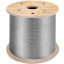 VEVOR 3/16 Stainless Steel Cable 1000FT, T316 4700 LBS Breaking Strength Thickened Cable Railing System Wire Rope Aircraft Deck Railing Kit Fence Wire