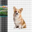 Wire Fence 24in x 50ft, 2X 3 16GA, Black PVC Coated Garden Fence for Yard Garden Border Fencing Roll Vinyl Coating Metal Wire Mesh for Yard Vegetable Plant Protection Poultry Netting