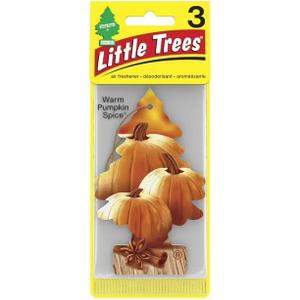 Little Trees Auto Air Freshener, Hanging Card, Warm Pumpkin Spice Fragrance 3-Pack