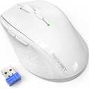 TECKNET Wireless Mouse, 2.4G Computer Mouse with 6-Level Adjustable 4800 DPI, 30 Months Battery, Ergonomic Grips, 6 Buttons Portable for PC, Chromebook, Mac - White