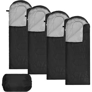 Macarrie 4 Pcs Bulk Sleeping Bags for Adults 0 Degree Waterproof Backpack Bags with Compression Sack for Backpacking, Camping, Hiking, Emergency Shelters, approx. 83 x 30"