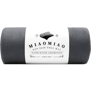 MIAOMIAO Non-Slip Hot Yoga Towel Set, Super Absorbent Microfiber in, 24.5" x 72" - Anti-Slip, Injury Free Design for Pilates, Yoga Mats, Exercise, and Fitness Gear (Carbon Grey)
