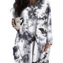 TIYOMI Plus Size Women's Tie Dye Shirts 2X Crewneck Fall Long Tops Long Sleeve T Shirts Tunic Tops Loose Fit Spring Winter Sweatshirts 2XL 18W 20W (XXL)