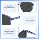 Madison Avenue 2 Pack Retro Aviator Bifocal Reading Sunglasses for Men and Women, Trendy Sun Reader Mens Womens UV Protection Grey/Blue +2.5