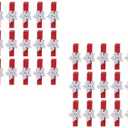 TOPBATHY  23 Pcs Snowflake Clothespins,Christmas Wood Clips, Small Craft Pegs,Photo Clips, for Holiday Party Festival(Red)