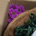 Artificial Faux Hanging Plants Flowers Basket for Summer Outdoor Outside Decoration, Fake Silk UV Sun Resistant Look Real Colorful Daisy Eucalyptus for Porch Home Patio Balcony Yard (Mix)