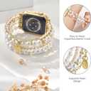 KOREDA Beaded Bracelets Compatible for Apple Watch Band 38mm 40mm 41mm 42mm 44mm 45mm 46mm Women, Fashion Handmade Dressy iPhone Watch Bands Stretchy Strap for iWatch Series 11 10 9 8 7 6 5 4 3 2 1 SE