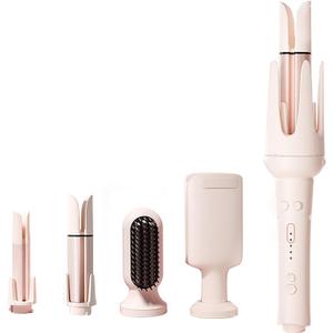 5 in 1 Interchangeable Curling Iron Set, 5 Styling Tools, 28mm32mm40mm Roll, Hair Straightener BrushVolumizing Comband Curling Iron3 Temp & Timer & Negative Ions