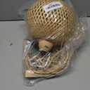 Frideko Bamboo Lantern Plug in Wall Sconces Wicker Wall Lamp with Plug in Cord Hand Woven Rattan Wall Light Farmhouse Rustic Wall Sconces Boho Sconces Wall Lighting for Living Room Bedroom, 1PC