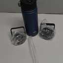 Konokyo 18 oz Insulated Water Bottle Stainless Steel Sport Bottles with 3 Lids,Navy Blue