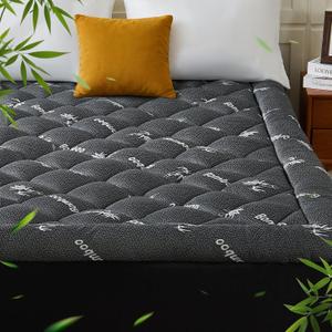 Queen Mattress Topper, Viscose Derived from Bamboo Thick Pillow Top Mattress Pad with Deep Pocket, Naturally Cooling for Hot Sleepers, Soft for Back Pain Relief, Premium Dark Grey
