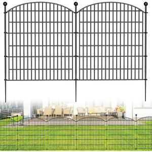10 Panels Decorative Garden Fence - 32 in (H) x 23.6 ft (L) No Dig Dog Fence Outdoor for Yard, Rustproof Tall Garden Fencecing Panels, Animal Barrier Suitable for Yard Border, Patio, and Outdoor Use