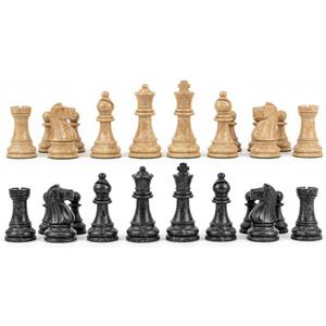 Handcrafted Premium Marble Chess Pieces Set  Elegant 32-Piece Replacement for 12-15 Inch Chess Boards Storage Box (Black and Onyx)