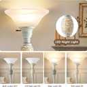 70" Torchiere Floor Lamp with NightLight, Etched Glass Shade, Bulb Included