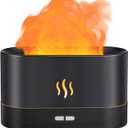 Flame Air Diffuser Humidifier, Upgraded Scent Diffuser for Essential Oils, Ultrasonic Aromatherapy, Fire Mist Humidi with 2 Brightness, Auto-Off Function for Room Home Office(Black) (180ml)