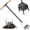 Garden Hand Tiller, 34.6 Inch Garden Claw Twist Tiller Cultivator, Garden Tools with 5.3 Inch Sharp Claw and Non-Slip Comfort Grip, Hand Tiller Garden Claw for Loosening Soil on Farms, Parks