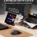 TECKNET Bluetooth Mouse, [ USB + BT1 + BT2 ] Wireless Mouse for Laptop, Silent Click, Ergonomic Design, 4800 DPI Computer Mice Wireless, Dual Mode for Laptop, Computer, iPad, MacBook