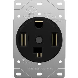 ENERLITES 30 Amp Dryer Receptacle Outlet, NEMA 14-30R | Residential Commercial Industrial Grade, Outdoor/Indoor, 3-Pole, 4 Wire, (10,8,6,4) AWG, UL Listed | 125/250V, 66300-BK - Black (Pack of 1)