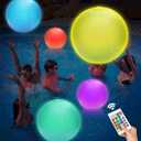 4 Pack 16" LED Light Up Beach Ball, Glow-in-the-Dark Inflatable Pool Toys, Floating Pool Lights Waterproof IP68 with 16 Colors,4 Lighting Modes, Outdoor Indoor Games, Swimming Pool Party Decorations