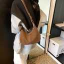 Suede Bags for Women Trendy Suede Purses Hobo Half Moon Crossbody Bag