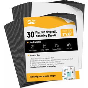 Mr. Pen- Flexible Magnetic Sheets with Adhesive Backing, 8" x 10", 30 Pack, Magnet Sheets with Adhesive