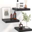 Fixwal Floating Shelves for Wall, 8 Inch Small Black Shelves Wall Mounted Shelf for Bathroom, Living Room, Bedroom, Kitchen Decor (Set of 3, 8x8)