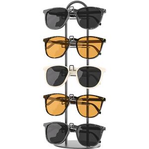 Sunglasses Organizer for Women, Glasses Holder, Sunglasses Display, Eyeglasses Rack Metal Frame, Eye Glass Holder Stand for Nightstand (Black, 1 PCS)