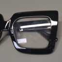 hoyuwak Oversized Square Blue Light Glasses Big Frame Computer Eyewear Thick Fashion Clear Glasses for Women Fashion (Black)