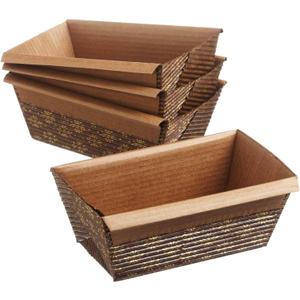 Regency Wraps Loaf Pans, Small, 4" X 2" x 2", 4 Pack, Disposable Stand Alone Baking Molds for Quick Breads, Banana and Zucchini