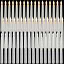 Baquler 50 Pcs 8.5 Inch LED Flameless Taper Candles Bulk Battery Operated Taper Candles Flickering Candlesticks for Wedding Church Valentines Day Table Decoration (White)