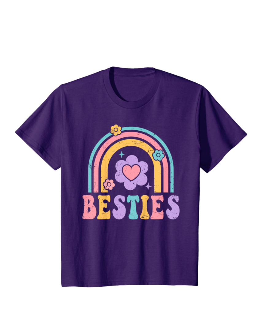 Besties Cute Matching Mother Daughter Friend Matching BFF T-Shirt Youth S(7-8)