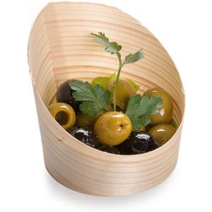 Restaurantware 4 Ounce Small Dessert Cups 100 Slanted Dessert Tasting Cups - Disposable Serves Hors d'oeuvres Samples Or Snacks Pinewood Appetizer Containers For Weddings Parties And Events