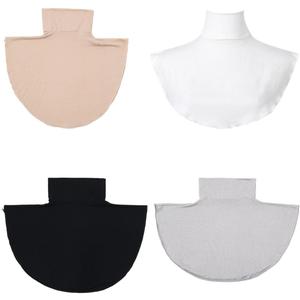 Men Women's Turtleneck Dickey Collar, High Neck Mock Sweater Insert, Solid Color Layering Accessory for Hoodie