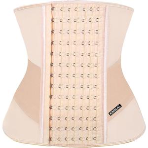 KIMIKAL Women Waist Trainer Corset Belt: Under Clothes Sport Tummy Control Long Torso Shapewear (Small, Skin)