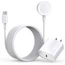 Fast Charger for Apple Watch Charger, USB C 20W iPhone Watch Charger Plug Adapter & Long 6.6FT iWatch Portable Wireless Fast Charging Cable Cord Compatible with Apple Watch Series 9/8/7/SE/6/5/4/3/2/1