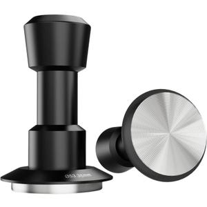 53.35mm Espresso Tamper, Calibrated Coffee Tamper with Four Spring Loaded, 25-35lbs Adjustable Barista Espresso Hand Tamper with Sound Feedback, Stainless Steel Ripple Base