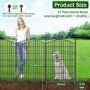 10 Panels No Dig Decorative Garden Fence - 40 in (H) x 23.6 ft (L), Dog Fence Outdoor for YardRustproof Metal Animal Barrier Ground Stakes Fencing for Garden, Patio, Flower Bed