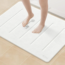 Yolife Stone Bath Mat Large, 32" x 20" Diatomaceous Earth Bath Mat for Bathroom, Super Absorbent Quick Drying Bathroom Stone Mat, Non-Slip Diatomite Shower Mat, Easy to Clean (White Grey)