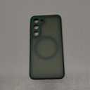 CANSHN Designed for Samsung Galaxy S23 Case [Full Camera Protection] [Compatible with MagSafe] Translucent Matte Shockproof Protective Phone Cover 6.1 Inch - Deep Green