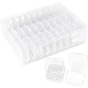 APZDFGIFCD 31 PCS Bead Organizer Box, Clear Plastic Bead Storage Cases with Hinged Lids, Suitable for Making Bracelets, DIY Jewelry Making, Nail Art, Small Item Organizer