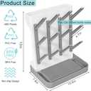 Baby Bottle Drying Rack, Vertical Bottle Rack Dryer Space Saving Bottle Drying Rack Countertop Organizer with Brush Holder for Bottles & Baby Accessories Pacifiers and Pump Part- BPA-Free (Gray)