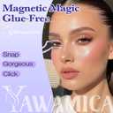 Magnetic Eyelashes with Applicator Easy Snap-On Magnetic Lashes for Beginners, Natural Cat Eye Look, No Glue No Liner, Reusable Lightweight Strip Lashes by Yawamica