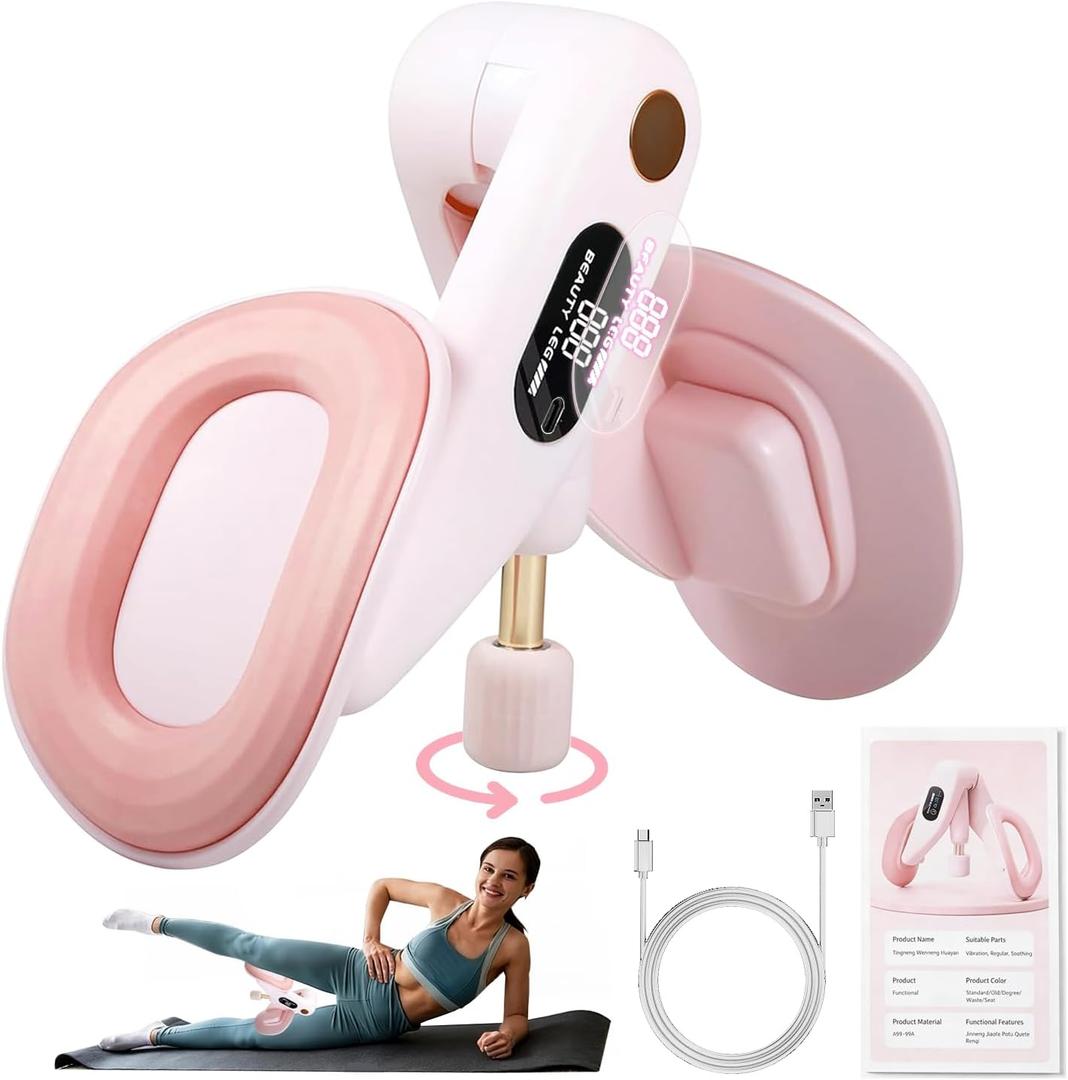 2026 Upgraded Thigh Trainer with LED Display, 360° Rotatable & Adjustable Resistance Pelvic Floor Trainer for Women,Pelvic Floor Exercise Devices for Postpartum Recovery & Home Workouts
