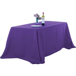 Ascoza 2pack 90x132 Inch Purple Rectangular Tablecloth 8 Feet Table Cloth in Polyester Fabric for Wedding/Banquet/Restaurant/Parties