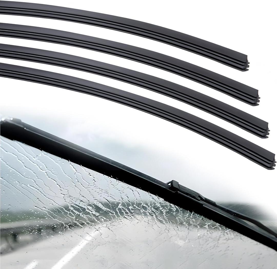 4Pcs Wiper Blade Refill, 28 inch DIY Adjustable Universal Replacement Wiper Blade Refill Replacement for Front and Rear Windshield Wiper Baldes Rubber Strip for Car, Truck, SUV