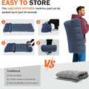 ATORPOK Camping Cot for Adults with Cushion Comfortable, Portable Folding Bed for Sleeping Supports 450 lbs (Blue)