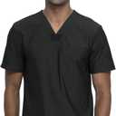 Cherokee Men's V-Neck Scrub Top, Modern Fit One Chest Pocket with 360° Stretch Knit CK885, M, Olive Branch