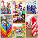 4 Sets Balloon Column Stand Kit, 7 Feet Height Adjustable Balloon Tower Pillar with Reusable Metal Telescopic Design for Graduation, Wedding, Baby Shower, Birthday Party Decoration